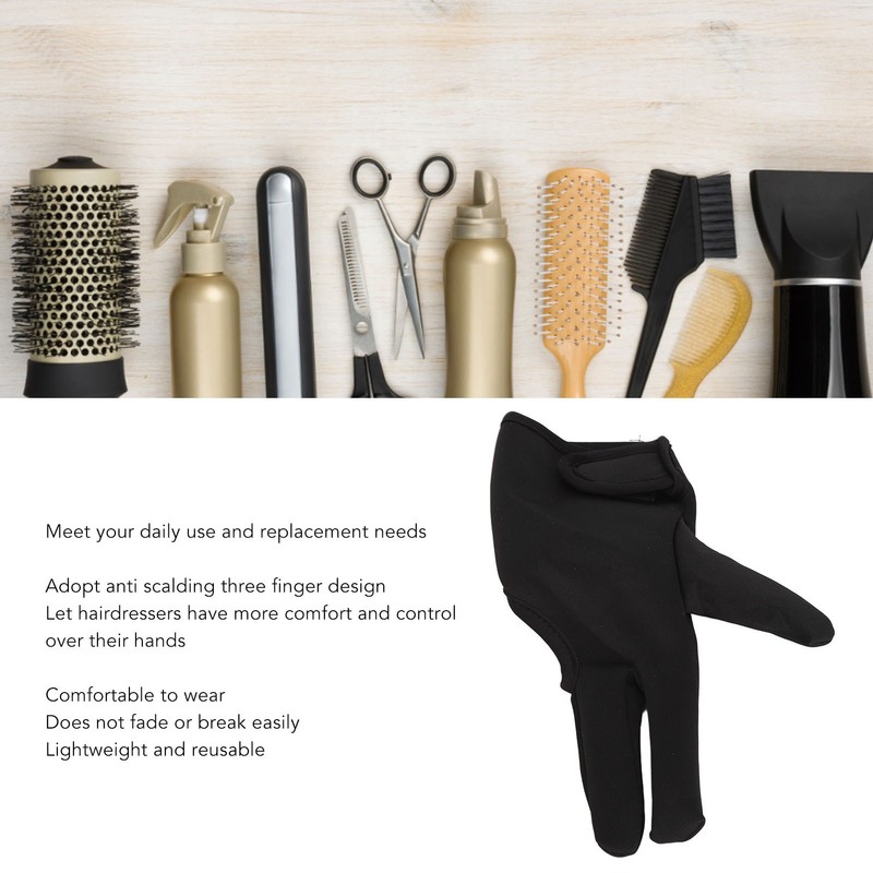 2Pcs 3 Finger Barber Glove Insulated Hair Styling Heat Protector