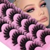 JIMIRE Cat Eye Lashes Faux Mink Eyelashes Fluffy 18MM Volume