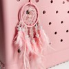 QTMY Boho Feather Rose Quartz Charms for Bogg Bag Accessories