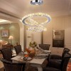 diisunbihuo LED Chandeliers Modern Crystal 3 Rings Ceiling Lighting Fixture