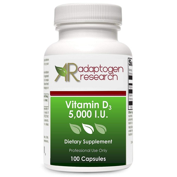 Vitamin D3 5,000 IU Supplement | Pure High Potency Natural Vitamin D | 100 Vegetarian Capsules
