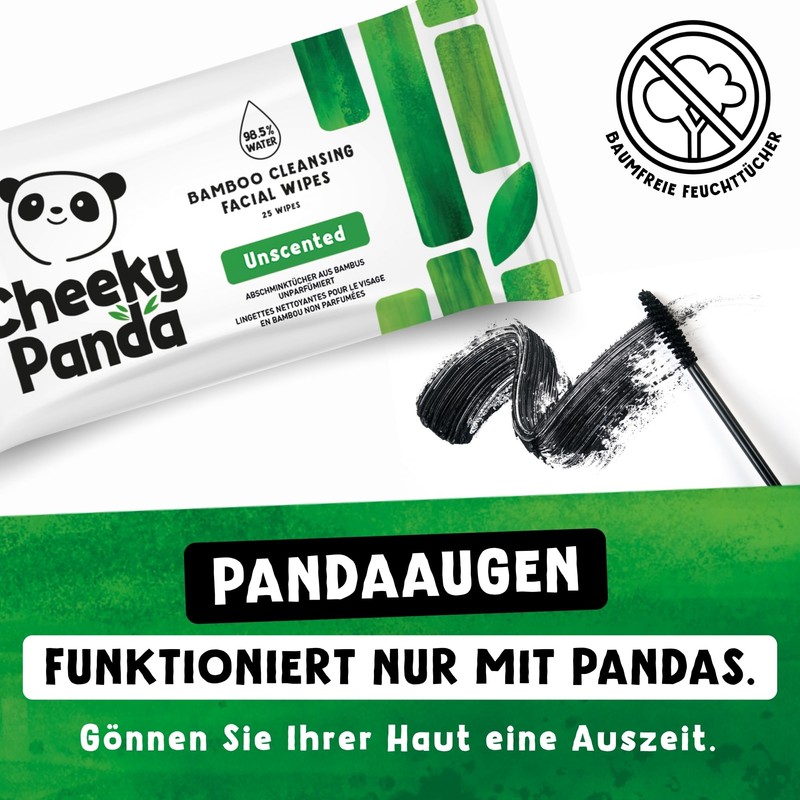 The Cheeky Panda Bamboo Make-Up Wipes | Unscented | 25