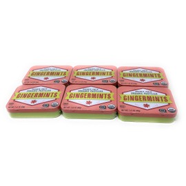 Gingermints USDA Organic Pastilles Gluten-free Vegan Total 6 Packs