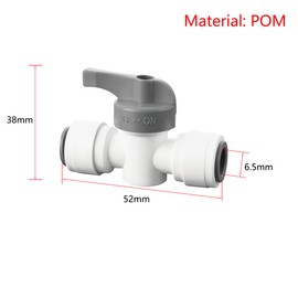 Qrity 1/4" Inline Tap/Shut-Off Valve/Isolation Valve, Reverse Osmosis Water Filtration System Water Pipe Control The Switch Valve of The Filter Water Pipe, 1 Piece