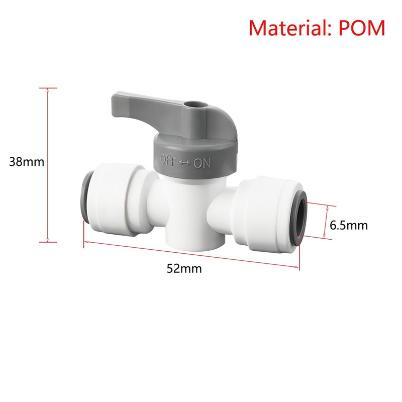 Qrity 1/4" Inline Tap/Shut-Off Valve/Isolation Valve, Reverse Osmosis Water Filtration