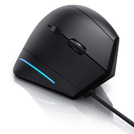 CSL - optische Vertikal USB Maus - vertikale kabelgebundene Ausführung - ergonomisches Design - Vorbeugung gegen Maus- Tennisarm besonders armschonend - 6 Tasten