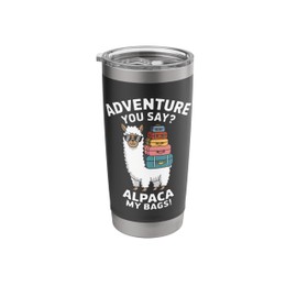 Adventure Alpaca My Bags Funny Travel Alpaca Stainless Steel Insulated Tumbler