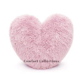 Cuddly Teddy Bear Fleece Super Soft 3D Heart Shape Fluffy Filled Cushion Cosy & Warm Home Decoration Gift For Loved One Valentine Day 100% Polyester Heart Cushion Pink 38cm x 38cm Approximate