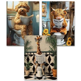 Diamond Art Kits for Adults Beginner, Highland Cow DIY Modern Diamond Painting Kits 5D Giraffe Diamond Dots Gem Art Crafts with Tools,Round Full Drill Funny Crafts for Home Wall Decor&Gift-12x16inch