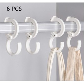 XILEWHZF White Hanging Hooks, Multi-Purpose Hanging Hooks Hangers,Table Edge Hook,Hook Clip,Hanging Clips Hook,Windproof Hook, for Home, Office, Workshop, Exhibition(6 PCS, White)