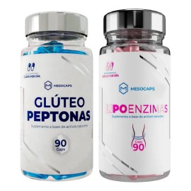 Kit Glúteo Peptonas + Lipoenzimas 90 Cápsulas