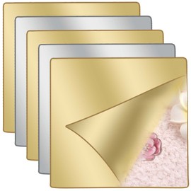 KMOSPAD 20pcs Adhesive Craft Mirrors Square Shatterproof Sheet Small Mirror Tiles Flexible Self Adhesive Acrylic Mirror Wall Stickers for Crafts Home Wall Decor, 2 Colors, 2.5 cm x 2.5 cm