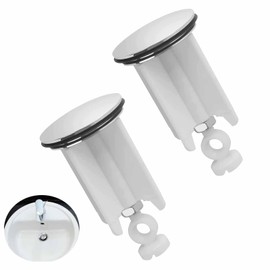 Set of 2 Drain Plugs, Universal & Height-Adjustable Premium Sink Plugs, 40 mm, Replacement Plug for Sink, Kitchen, Bathroom, Sink