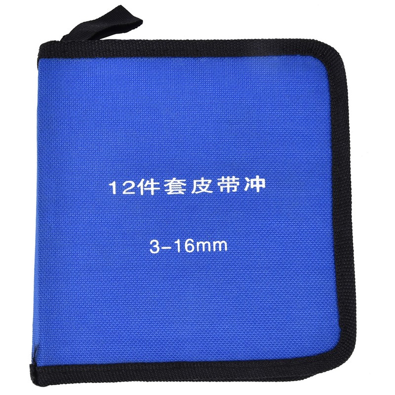 12PCS Leather Crafts Hole Puncher Hollow Round Punch Tool 3/4/5/6/7/8/9/10/11/12/14/16mm