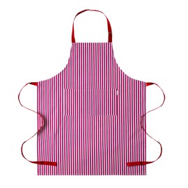 Zihuatailor Red and White Striped Apron with Pockets for Adults, Chef Apron for Men with Stripes, Kitchen Cooking Apron for Women