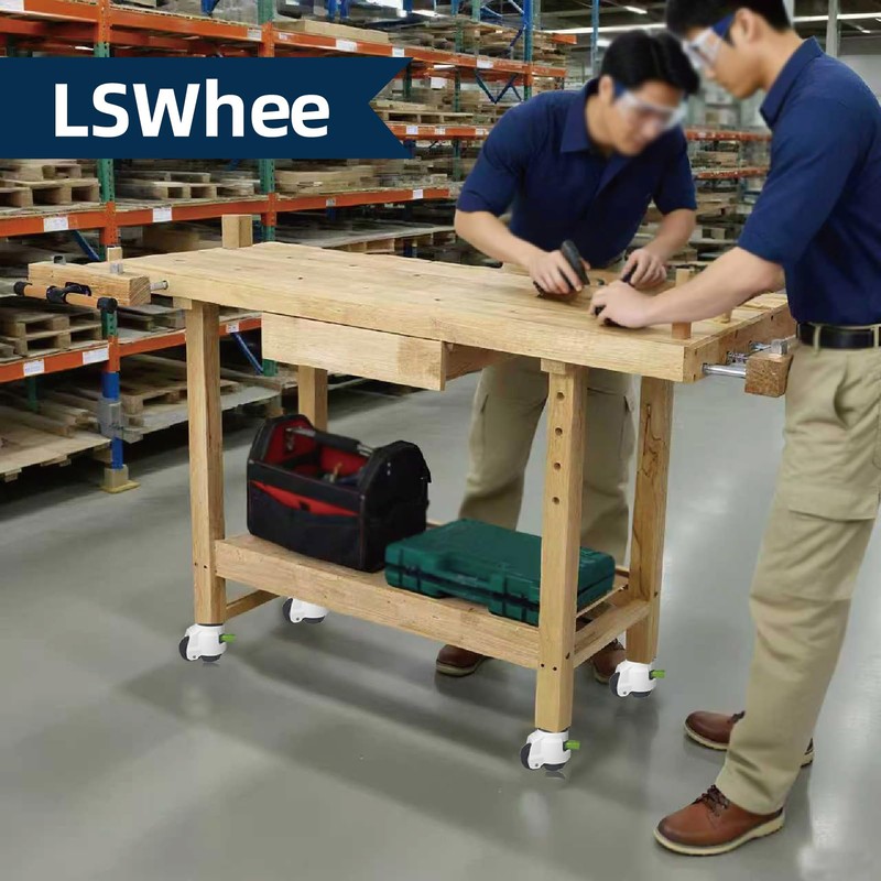 Heavy Duty Caster Wheels Set of 4, Leveling Stem Casters
