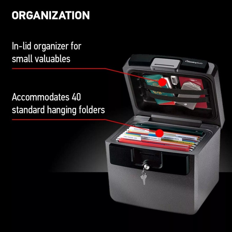 SentrySafe Black Fireproof and Waterproof Safe, File Folder and Document