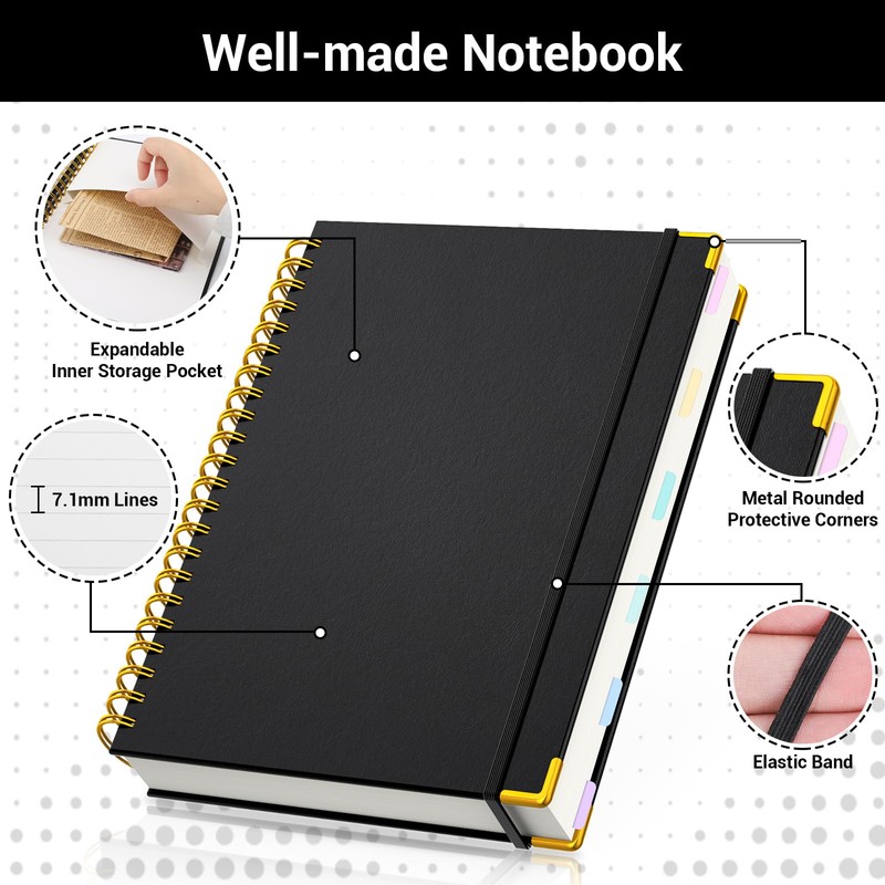 Yarotm Spiral Notebook A4-1 Piece Lined Notebook A4-21x29.5cm Spiral Bound