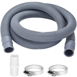 Drain Hose Extension for Washing Machines, 2 m Drain Hose Universal Washing Machine Hose, Drain Hose Dishwasher Extension Set Including Hose Connector and Hose Clamps