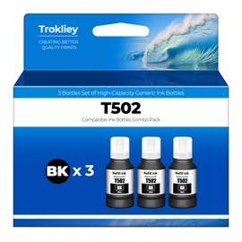 502 Black Ink ET-3850 ET-2850 ET-4850 Replacement for 502 Ink Refill Bottles Black for ET 2850 2760 3850 ET-4760 ET-3760 ET-2760 ET-3830 ET3760 ET-3850 ET 4850 ET-2750 ET-3750 ET-4750 Printer