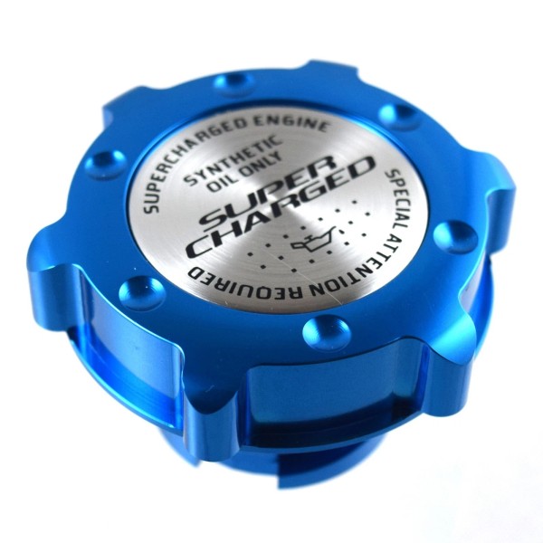 Unbranded Blue Oil Cap Filler Racing Billet Aluminum Fits LS1