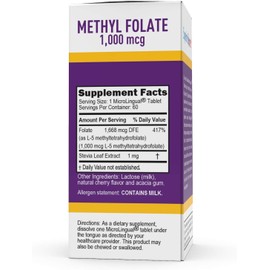 Superior Source Methyl Folate 1,000 mcg - Folate Supplement for Women & Men - Methylated Folate Supplement Supports Healthy Nervous System & Red Blood Cells - 60 Sublingual Dissolving Tablets