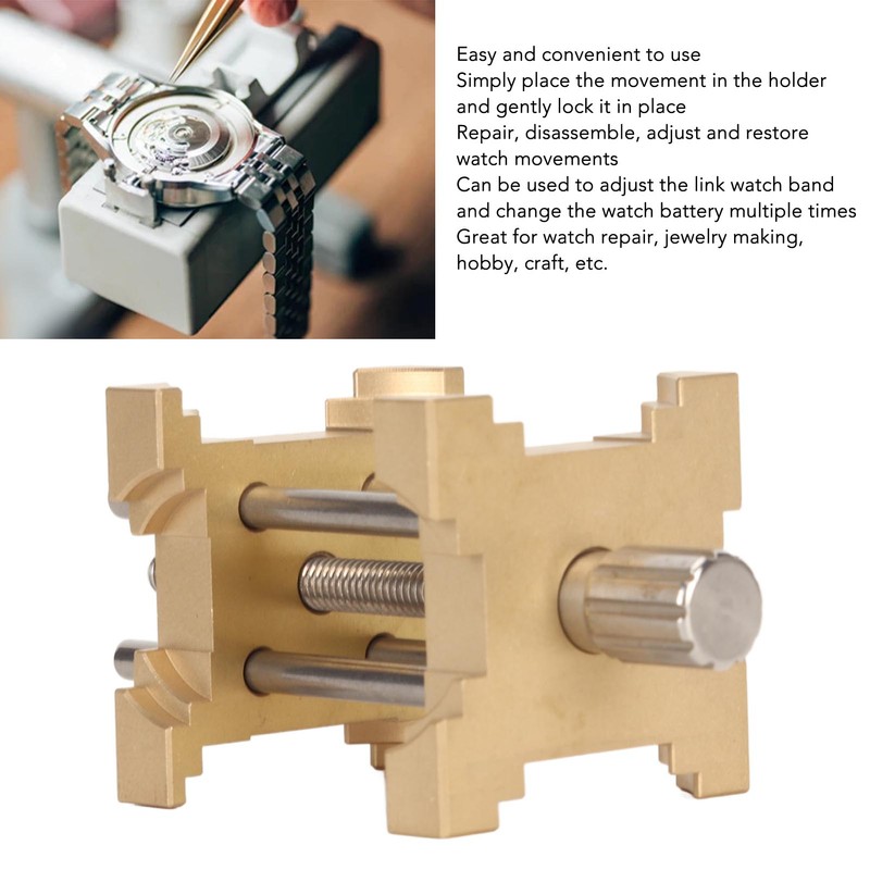 Watch Movement Holder Fixed Base Adjustable 4 Sided Watchmaker Clamp