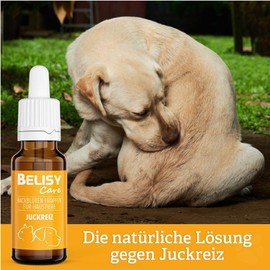 BELISY Itching Bach Flower Drops for Dogs & Cats - Against Itching - Emergency Drops for Pets - Grooming & Skin Care - Original Blend According to Dr. Bach - 20 ml