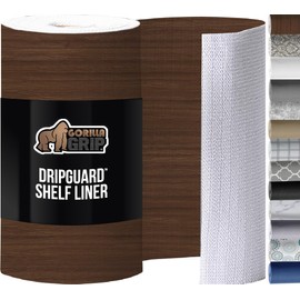 GORILLA GRIP DripGuard Shelf Liner, Non Adhesive Drawer and Kitchen Cabinet Protector, 24x240 Inch, Slip Resistant BPA Free Smooth Surface Plastic Liners for Cabinets, Bathrooms, Closets, Wood
