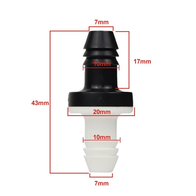 BBTUS Check Valve, 1Pcs 3/8" 10mm Inline ABS One Way