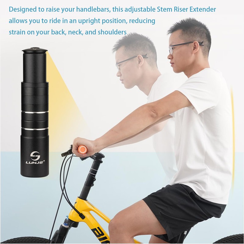 TIKBRO Bike Fork Stem Extender Bicycle Stem Adapter Adjustable MTB