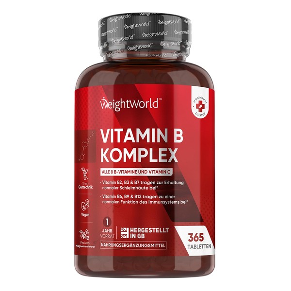 WeightWorld Vitamin B Komplex mit Vitamin C - 365 Tabletten
