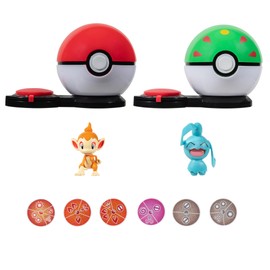 Pokémon Surprise Attack Game- Chimchar with Poké Ball vs. Wynaut with Friend Ball