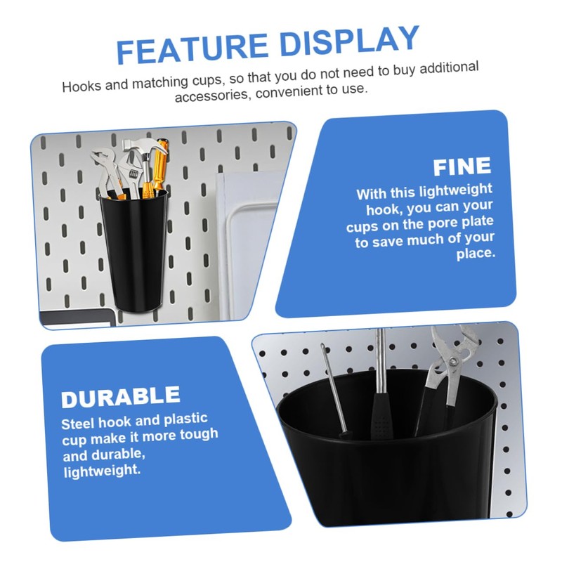 KONTONTY 4 Sets Multifunctional Pegboard Hooks and Cups Kit and