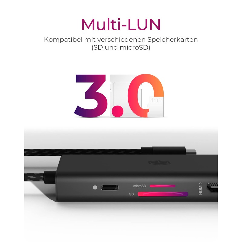 ICY Box USB-C Docking Station (9-in-1) for 3 Monitors (2x