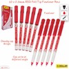 Dollar Wow Fineliner Pens, RED, Fine Tip (0.3mm), Pack of