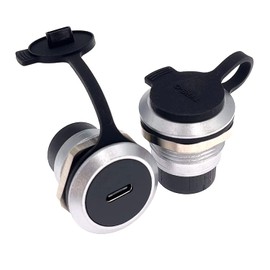 PENGLIN 2pcs USB 3.1 Type C Panel Mounting Waterproof Plug, 24 Pins Female to Female Zinc Alloy Housing Double Head Adapter with Waterproof/Dust Cap
