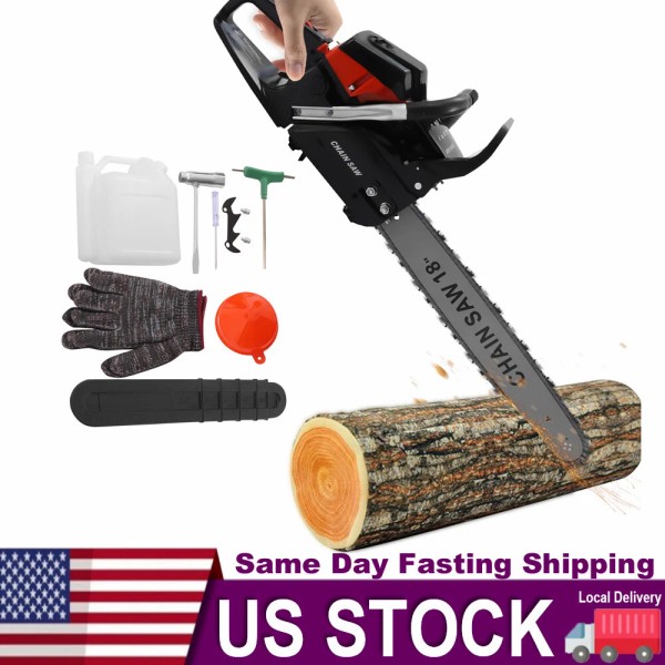 OUKANING 58CC 2 Stroke Gas Chainsaw 18'' Bar Gasoline Powered