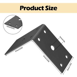 10 Pcs Metal Angle Brackets for Wood, Heavy Duty Corner Connectors for Wood, Right Angle L Brackets for Timber, L Shaped Connectors for Fixing Joining Furniture Shelves, 2.6x2.6x1.5"