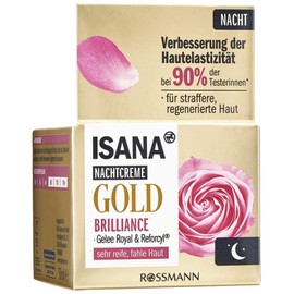 ISANA Age Performance Gold Night Cream 50 ml for Very Mature, Tired Skin, Royal & Reforcyl, Skin Compatibility Dermatologically Confirmed