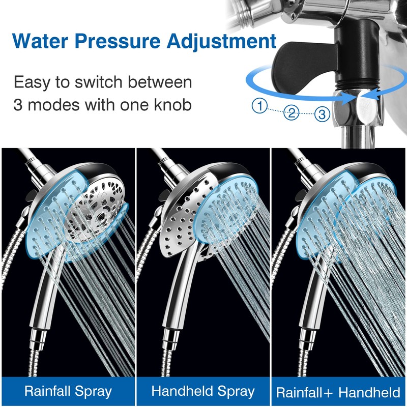 Shower Head with Handheld High Pressure: INAVAMZ Hand Held Shower