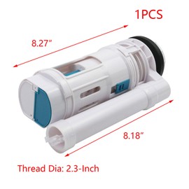 T Tulead Toilet Flush Valve Dual Flush Valve Toilet Repair Kit Toilet Tank Parts 210mm Height, for 60-75mm Drain Hole, 2-Piece Toilet