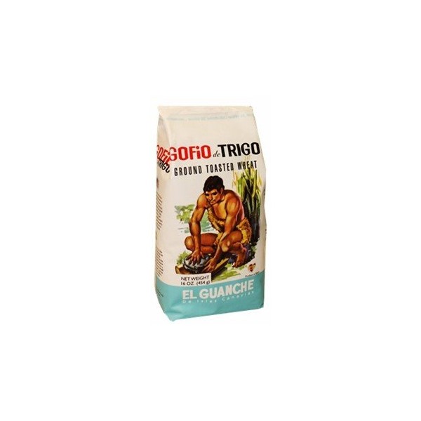 Gofio El Guanche 4 pack, 1 pound each. Ground Toasted Wheat.
