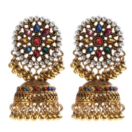 URTERYSER Fashion Earring, Jhumka Bell Shape Fringe Drop Earring Ethnic Sunflower Statement Earring