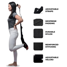 Foot and Calf Stretcher - Stretching Strap for Plantar Fasciitis, Achilles Tendonitis, Heel Spurs, Foot Drop, & Hamstring Versatile Stretch Strap Used as Leg stretcher, Hamstring Stretcher and Foot Stretcher
