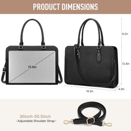 Laptop Bag for Women 15.6 Inch Work Tote Bag for Women,Leather Computer Bags Waterproof Tote Professional Briefcase,Large Capacity Business Office Bag for Work