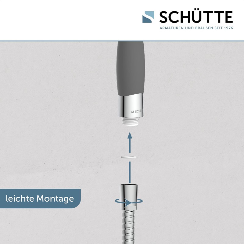 SCHÜTTE Vital Hand Shower with Non-Slip Handle, Shower Head with