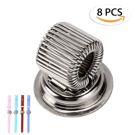 BTSKY® Stainless Steel Magnetic Pen Holder Clips- Magnetic Pen Clip Holder Fit Any Size Pens magnetic push pins for Refrigerator Whiteboard Erase Board and Bulletion Board Map, 8 Pack