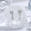 Bow Earrings for Women Sterling Silver: Bow-Knot Stud Dangle Stud