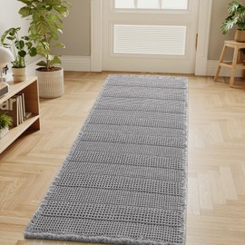 H.VERSAILTEX Waffle Bath Mat Super Absorbent Bathroom Mats Non Slip Bath Rugs for Bathroom Floor Machine Washable Dry Fast Bathroom Rugs for Beside Tub, 24" x 60", Dove
